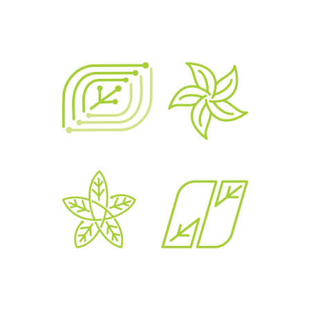 Leaf Logo Design Vector Template Setのイラスト素材