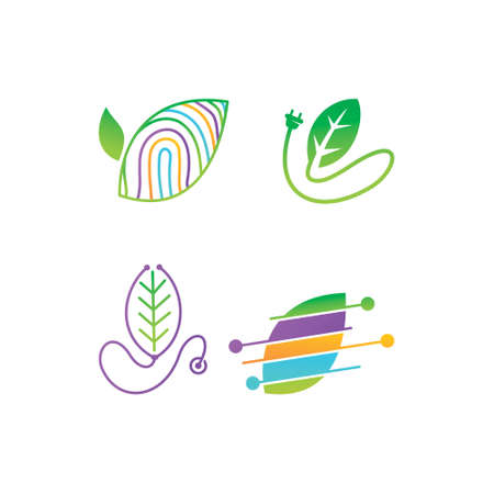 Leaf Logo Design Vector Template Setのイラスト素材