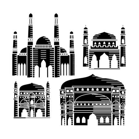 Mosque icon vector Illustration design template Setのイラスト素材
