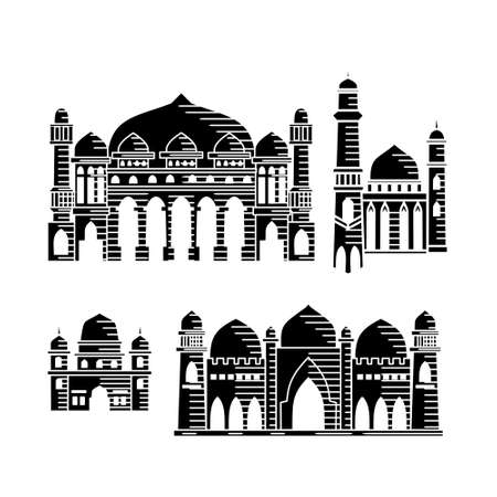 Mosque icon vector Illustration design template Setのイラスト素材