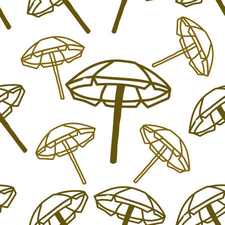 Umbrella Beach Pattern Seamless Design Template Vectorのイラスト素材