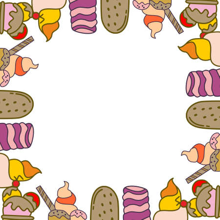 Ice Cream Frame Empty Template Vectorのイラスト素材
