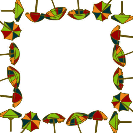 beach umbrella Frame Empty Template Vectorのイラスト素材