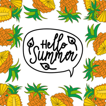 Summer Frame Text Template Vector Backgroundのイラスト素材