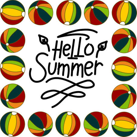 Summer Frame Text Template Vector Backgroundのイラスト素材