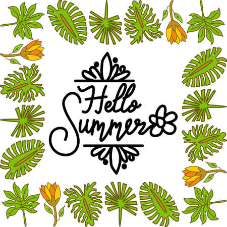 Summer Frame Text Template Vector Backgroundのイラスト素材