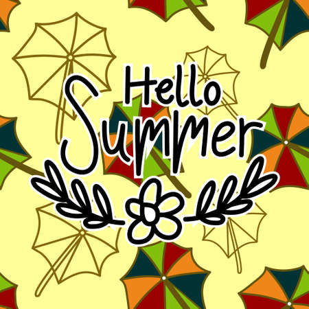 Summer Frame Text Template Vector Backgroundのイラスト素材