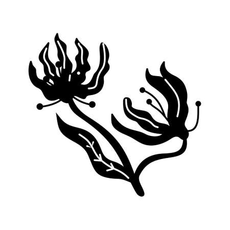 Flower Leaf Illustration Design Template Vectorのイラスト素材