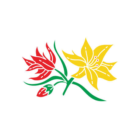 Flower Leaf Illustration Design Template Vectorのイラスト素材