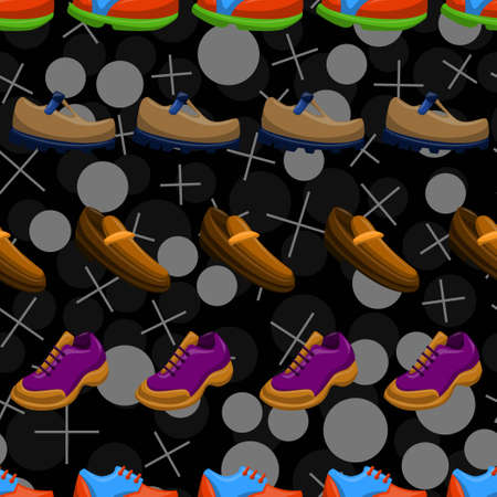 Shoes Flat Color Background Seamless Patternのイラスト素材