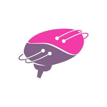 Brain Logo template Think idea concept Brainstorm power thinking icon