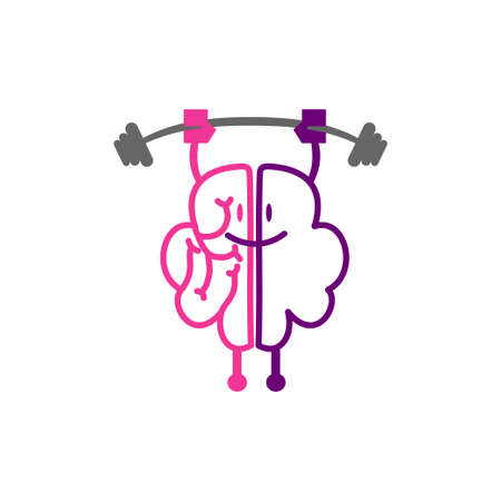 Brain Logo template Think idea concept Brainstorm power thinking iconのイラスト素材