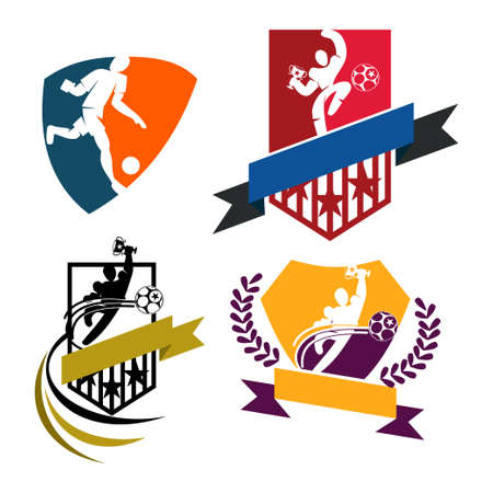 Soccer Football Badge Logo Design Templates Sport Vectorのイラスト素材