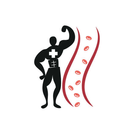 Cholesterol in artery health risk vector design Illustrationのイラスト素材