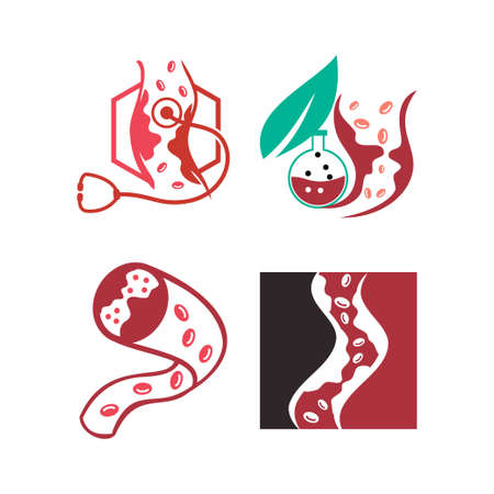 Cholesterol in artery health risk vector design Illustrationのイラスト素材