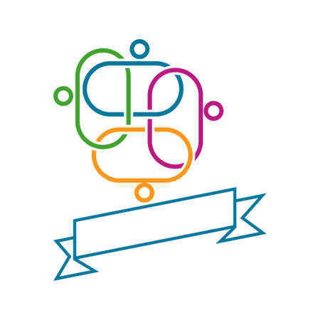 Commitment Teamwork Together Business Logo Illustration Vectorのイラスト素材