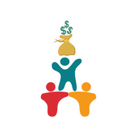 Commitment Teamwork Together Business Logo Illustration Vectorのイラスト素材