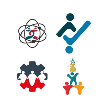 Commitment Teamwork Together Business Logo Illustration Vectorのイラスト素材