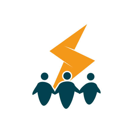 Commitment Teamwork Together Business Logo Illustration Vectorのイラスト素材