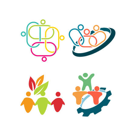 Commitment Teamwork Together Business Logo Illustration Vectorのイラスト素材
