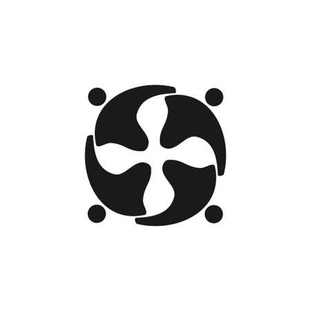 Commitment Teamwork Together Business Black Logo Illustration Vectorのイラスト素材