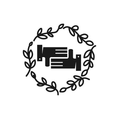 Commitment Teamwork Together Business Black Logo Illustration Vectorのイラスト素材