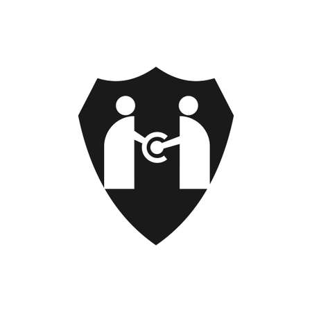 Commitment Teamwork Together Business Black Logo Illustration Vectorのイラスト素材