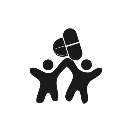 Commitment Teamwork Together Business Black Logo Illustration Vectorのイラスト素材