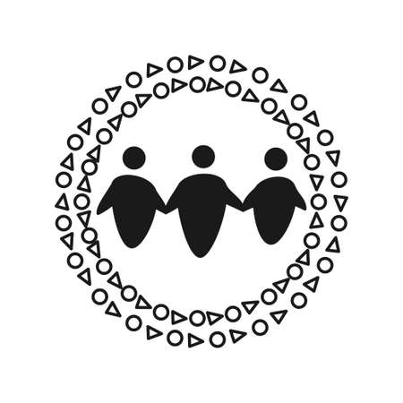 Commitment Teamwork Together Business Black Logo Illustration Vectorのイラスト素材