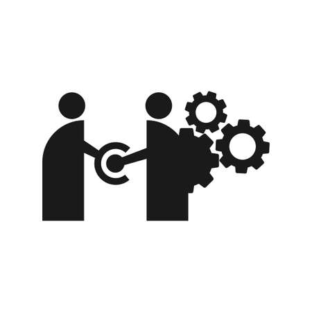 Commitment Teamwork Together Business Black Logo Illustration Vectorのイラスト素材