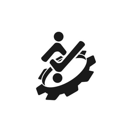 Commitment Teamwork Together Business Black Logo Illustration Vectorのイラスト素材