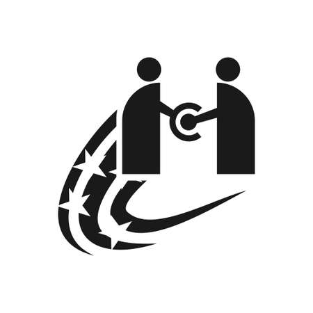 Commitment Teamwork Together Business Black Logo Illustration Vectorのイラスト素材