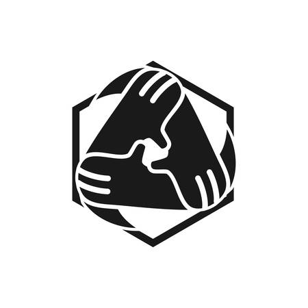Commitment Teamwork Together Black Logoのイラスト素材