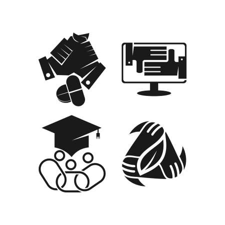 Commitment Teamwork Together Black Logoのイラスト素材