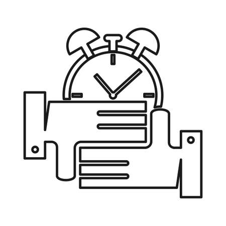 alarm time Commitment Teamwork Together Outline Logoのイラスト素材