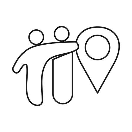 Location Commitment Teamwork Together Outline Logoのイラスト素材