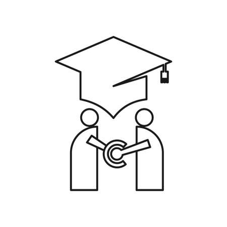 Hat Graduate Commitment Teamwork Together Outline Logoのイラスト素材