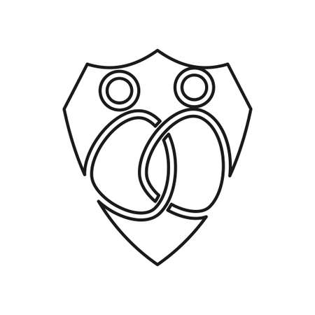Shield People secure Commitment Teamwork Together Outline Logoのイラスト素材