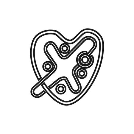 heart love Commitment Teamwork Together Outline Logoのイラスト素材