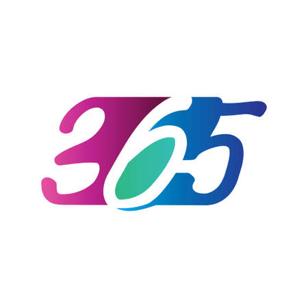 Modern 365 infinity logo icon design illustration vectorのイラスト素材