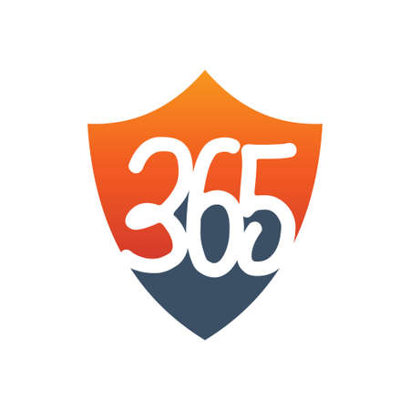 shield protection 365 infinity logo icon design illustration vectorのイラスト素材