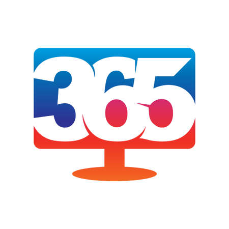 Monitor 365 infinity logo icon design illustration vectorのイラスト素材