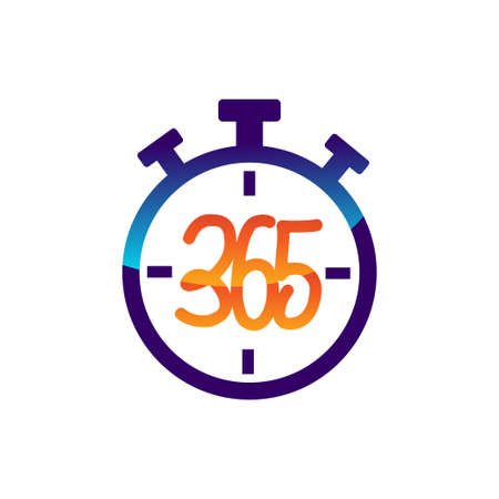 stopwatch 365 infinity logo icon design illustration vectorのイラスト素材