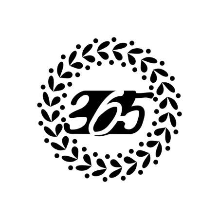 leaf rotation 365 infinity logo icon design illustration blackのイラスト素材