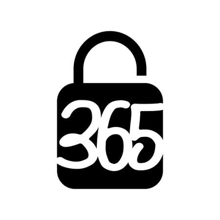 lock secure 365 infinity logo icon design illustration blackのイラスト素材
