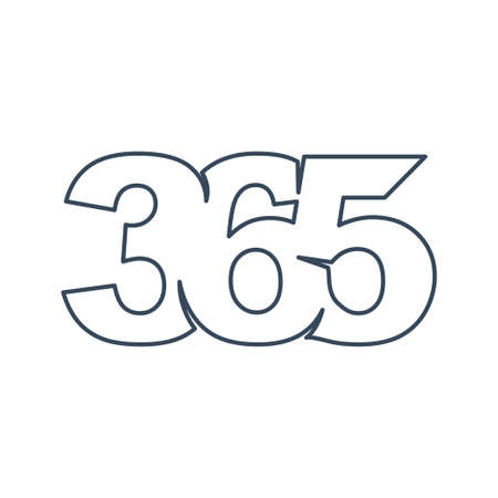 Emblem 365 infinity logo icon design illustration vector outlineのイラスト素材