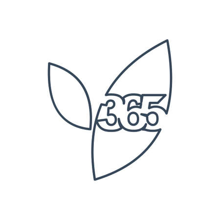 leaf farm 365 infinity logo icon design illustration outlineのイラスト素材