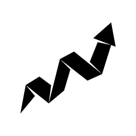 Zigzag Arrow Up Direction Vector Black Color Isolatedのイラスト素材