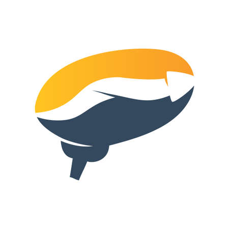 Brain Idea Arrow Direction Vector color Isolatedのイラスト素材