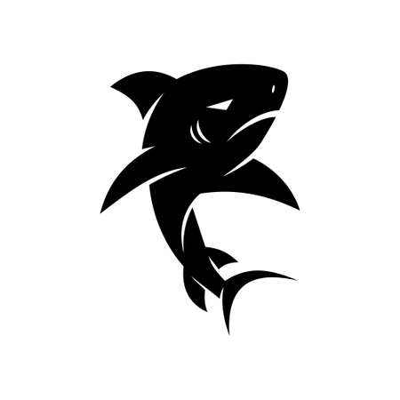 Shark Danger logo design vector isolated  illustration templateのイラスト素材